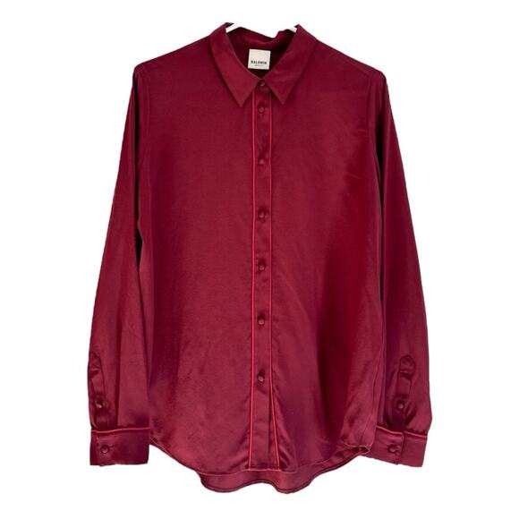 Baldwin Nora Silk Button Up Shirt Mulberry Corpcore Professional Business - Picture 1 of 8
